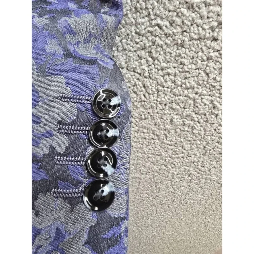 Tayion Classic-Fit Floral Jacquard Dinner Jacket Men's 42R Grey/Purple Notch